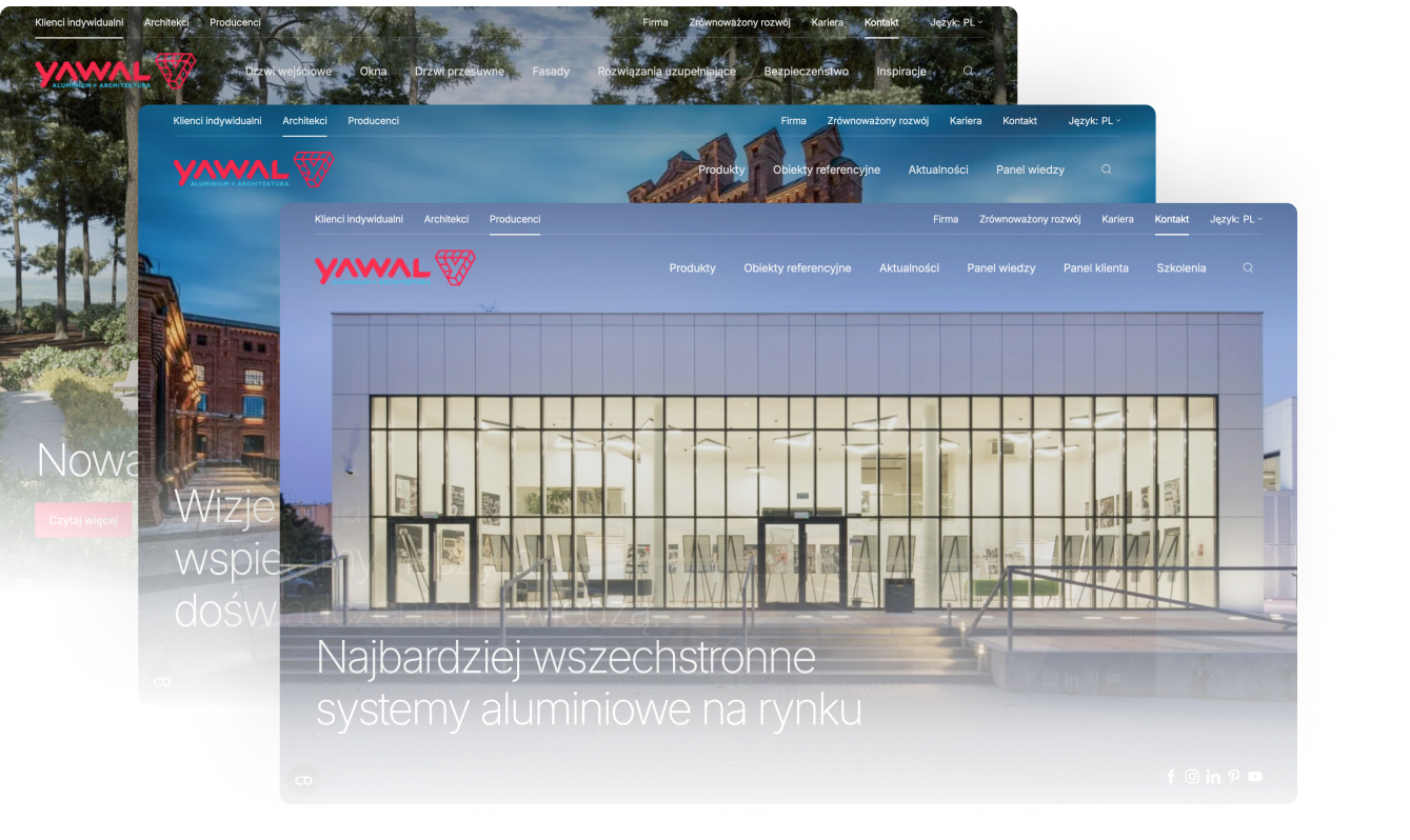 Yawal oferuje wszechstronne systemy aluminiowe, łączące nowoczesny design, energooszczędność i bezpieczeństwo, dostosowane do różnych potrzeb architektonicznych